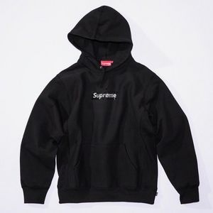 Supreme Swarovski Black Box Logo Hooded Sweatshirt